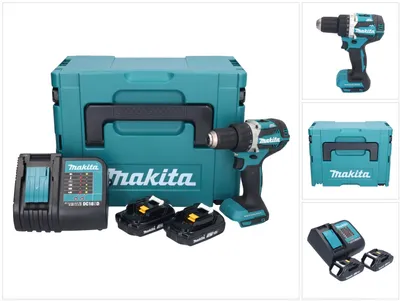 Image de Makita DDF 484 SYJ Perceuse-visseuse sans fil 18 V 54 Nm + 2x batterie 1,5 Ah + chargeur + Makpac