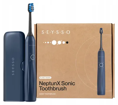 Produktbild von SEYSSO Neptunx Schallzahnbürste Marineblau 79K Bewegungen, 3 Modi, IPX7 75 Tage
