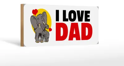 Produktbild von Holzschild Spruch 27x10cm I Love DAD