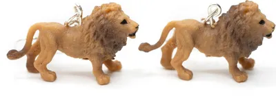 Produktbild von Löwen Ohrringe Miniblings Hänger Löwe mit Mähne Zoo Afrika Safari Gummi