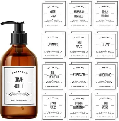 Produktbild von Wasserdichte Badezimmer-Etiketten, 24 Stück, weiß