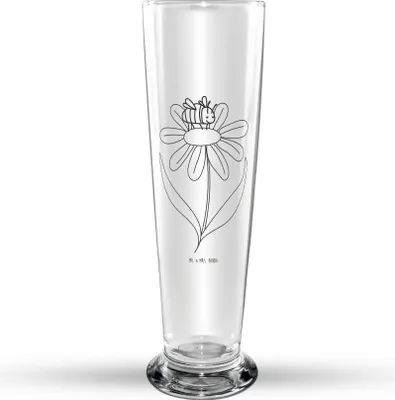 Produktbild von Mr. & Mrs. Panda Bierglas Hummel Blume - Transparent - Geschenk, Trinkglas, Wespe, Natur, Glasbierglas, Hummeln, Lustige Sprüche, Bier Glas, Glasbecher, Biene, Bierbecher