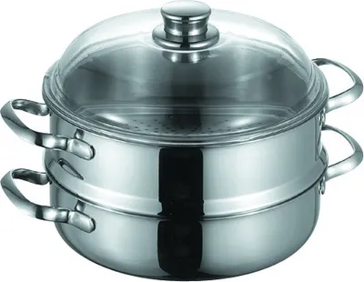 Produktbild von Schulte-Ufer Romana I Steamer 0123-24 I Kochtopf inkl. Deckel, Edelstahl, 24 cm Durchmesser, Induktionsherd-geeignet
