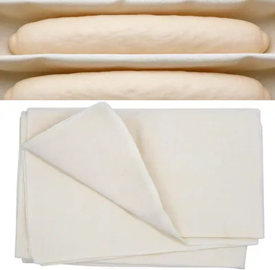 Produktbild von 2 Stück Bäckerleinen Teigtuch Leinentuch Brot Backen 150 × 60cm Backleinen Teigtuch Gärfolie Backtuch Leinen Leinentücher für Brot Brotbackzubehör Strudeltuch zur Teigzubereitung