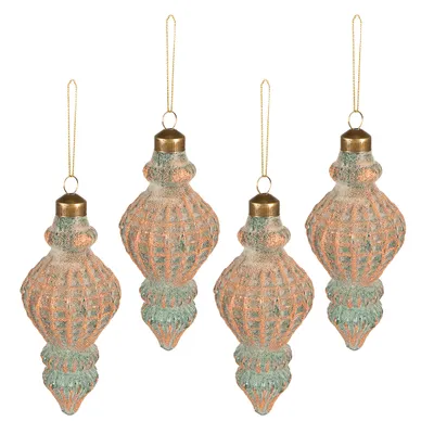 Produktbild von Clayre & Eef Weihnachtskugel 4er Set Ø 6 cm Kupferfarbig Glas