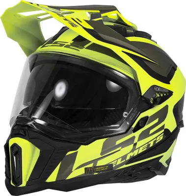 Image de LS2 MX701 Explorer Alter Matt Motocross Helmet, noir mat/jaune, S (55/56)