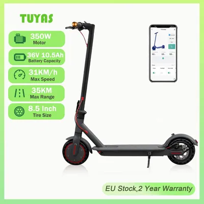 Produktbild von E-Scooter Elektroroller - LP07 7.8Ah - 350W Motor - 36V 7,8Ah Akku - 25 km Reichweite - 31 km/h - 21,6 cm Reifen - Klappbar - TUYAS