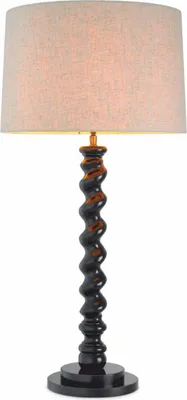Produktbild von Casa Padrino Luxus Tischleuchte Schwarz / Beige H. 81 cm - Schreibtischleuchte