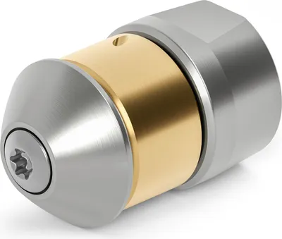 A close-up studio shot of a pipe cleaning nozzle.