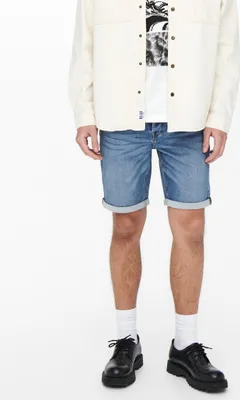 Zdjęcie produktu dla Only & Sons Spodenki jeansowe PLY JOG BLUE SHORTS PK 8584 DNM krótkie spodnie jeansowe
