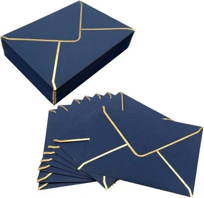 Immagine prodotto di Buste per matrimoni e lauree - 50 pezzi - Buste blu 12,5 x 16,5 cm