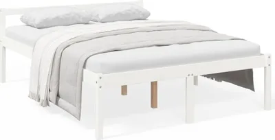 Image de vidaXL Lit pour senior blanc 160x200 cm pin massif