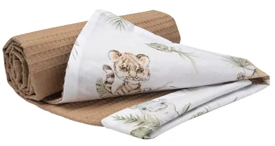 Produktbild von Babydecke für babys Baumwolle Waffle, 75x100, Safari