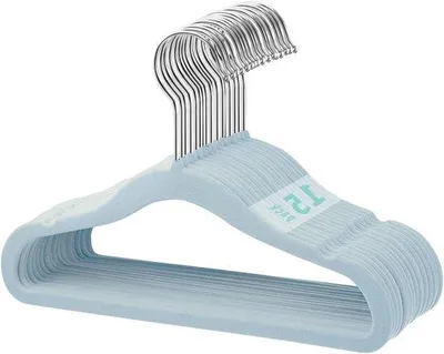 Immagine prodotto di Appendiabiti in velluto - Set di 15 - Antiscivolo - Ultrasottile - Salvaspazio - Gancio girevole a 360 gradi