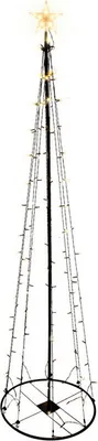 Image de XXL LED Métal Sapin de Noël avec étoile blanc chaud 154 LED 240cm