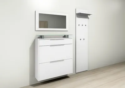 Produktbild von Garderobenset Schuhschrank "Oliva2" weiß-matt