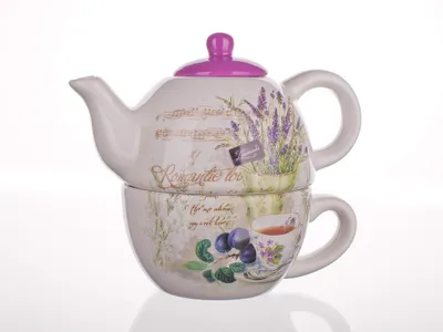 Immagine prodotto di Teiera in Vetroceramica con tazza LAVANDER, OK