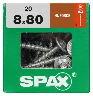 Produktbild von Spax Holzbauschrauben 8.0 x 80 mm TX 40 - 20 Stk.
