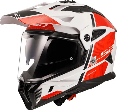Image de LS2 MX702 Pioneer II Hill casque de motocross, blanc/rouge, M (57/58)