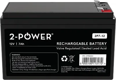 Obrázek produktu pro 2-Power 2P7-12 12V 7Ah VRLA Baterie F2 ( Faston 250)