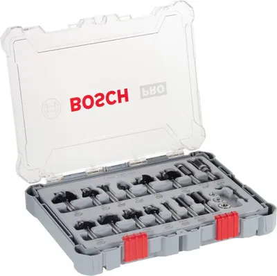 Image de Coffret de 15 fraises mixtes à queue de 8 mm - BOSCH - 2607017472