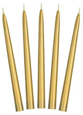 Tafelkerzen gold 24 cm 10 Stück tropffrei paraffin