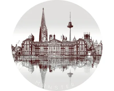 Produktbild von Glasbild Münster Wahrzeichen III Ø 20 cm