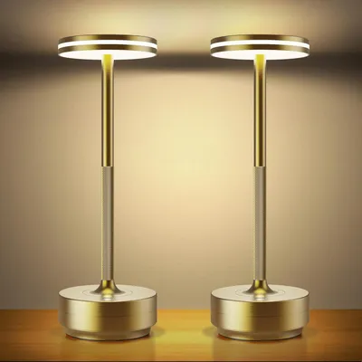 Zdjęcie produktu dla Lampa stołowa bezprzewodowa - Lampa z możliwością ładowania - Tworzenie nastrojowego oświetlenia - Płynna regulacja jasności - Bateria 5000 mAh - Mosiężna