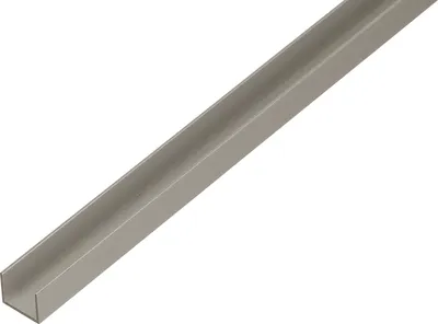 Zdjęcie produktu dla Alberts 499167 Profil U, specjalnie do płyt wiórowych o grubości 16 mm, aluminiowy, anodowany na srebrno, 1000 x 19 x 15 mm, zestaw 3 szt