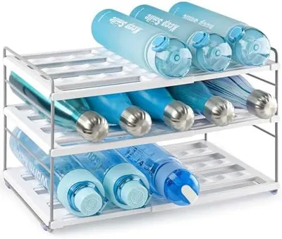 Produktbild von Flaschen Organizer - Ausziehbares & Verstellbares Flaschenregal Schrank (26.5-42 cm), Flaschenhalter für Wasserflaschen & Trinkflaschen Aufbewahrung