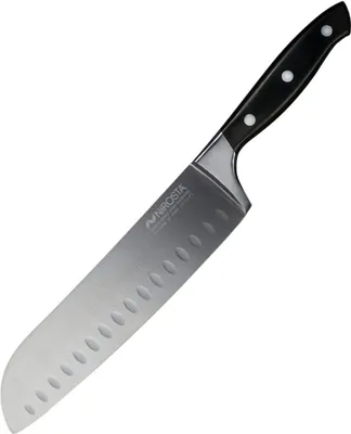 Produktbild von NIROSTA Santokumesser TRINITY, Küchenmesser aus Edelstahl mit ergonomischem Griff, Allzweckmesser, Messer mit handgeschärfte Kullenschliff-Klinge (Klingenlänge: ca. 20 cm)