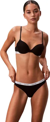 Produktbild von Calvin Klein Damen String mit Logobund, Schwarz (Black), XL