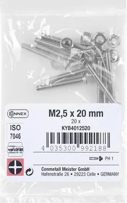 Obrázok produktu pre Kovový skrutka Connex PK M2,5 x 20 VZ PH, 20 ks – KYB4012520