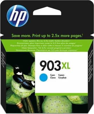 Obrázok produktu pre HP Originálna azúrová atramentová kazeta 903XL s vysokou výťažnosťou, Najvyšší, Azúrová, Atrament na pigmentovej báze, 8,5 ml, 1 kusov, Balenie po jednom kuse