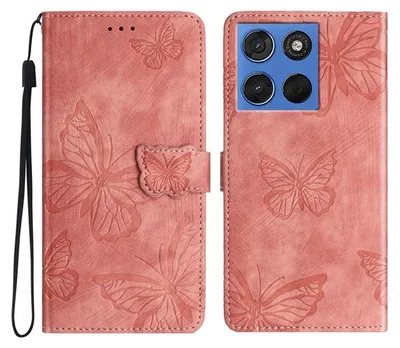 Produktbild von Coverup Schmetterlinge Klapphülle - Motorola Moto G67 / G77 Hülle - Rosa