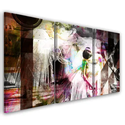 Produktbild von Triptychon auf leinwand rosa andere 60x40 cm Feeby rosa wandbild bereit zum aufhängen