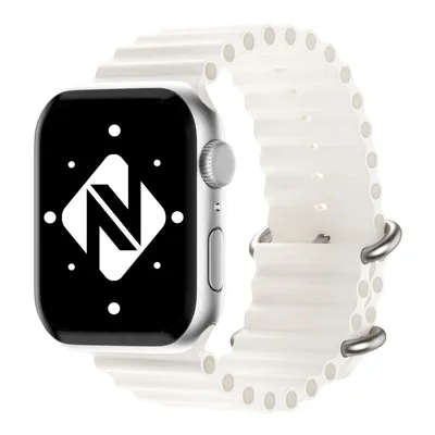 Obrázok produktu pre Náramok pre inteligentné hodinky NALIA, štýl OCEAN, kompatibilný s Apple Watch SE a modelmi Series 8/7/6/5/4/3/2/1, 38 mm, 40 mm, 41 mm, náhradný remienok pre hodinky iWatch, dámsky a pánsky, silikónový, vodeodolný, farba: biela
