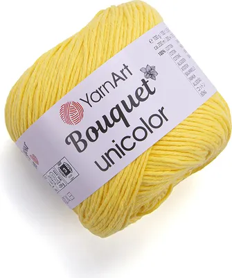 Produktbild von YarnArt Bouquet Unicolor Gelb 3218 - 100% Baumwolle, 200m/100g, Perfekt für luftige Projekte