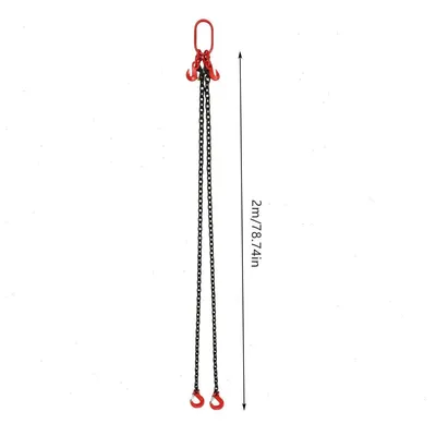 Produktbild von Lastkette - 2-strängiges Kettengehänge - 2 t/2000 kg Tragfähigkeit - 2 m Stranglänge - Legierter Stahl - Für Schwere Industriehebearbeiten