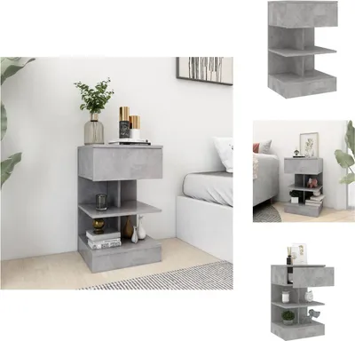 Obrázok produktu pre vidaXL Nočný stolík betón sivý 40x35x65 cm materiál na báze dreva - Nočné stolíky