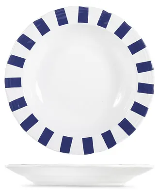 6 tiefe Teller Zaffiro, blau-weiß gestreift, Ø 20 cm
