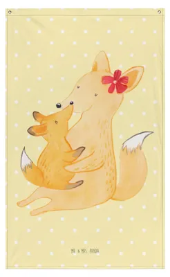 Produktbild von Mr. & Mrs. Panda Tapestry Fuchs Mama - Gelb Pastell - Geschenk, Mutter, Wandteppich, Umarmen, Schoß, Wandtuch, Boho, Gobelin, Tapisserie, Wandbild, Muttertag