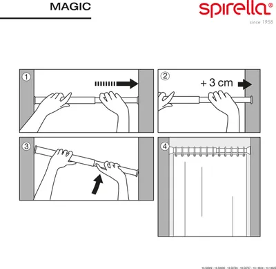 Immagine prodotto di Asta doccia telescopica Spirella Asta per tende da doccia, asta telescopica "Magic" campo di regolazione 75 - 125 cm, Ø21 mm, acciaio inox - per il fissaggio