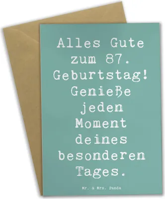 Produktbild von Mr. & Mrs. Panda Beileidskarte Spruch 87. Geburtstag - Meeresbrise - Geschenk, Liebe und Weisheit, 87 Jahre Feier, glückwunschkarten, Alter, jung, einladungskarten
