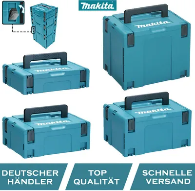 Zdjęcie produktu dla Makita 821550-0, Przybornik, Plastik, Czarny, Niebieski, 395 mm, 295 mm, 157 mm