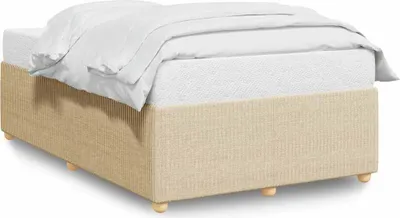 Produktbild von vidaXL Bettgestell ohne Matratze Creme 120x200 cm Stoff