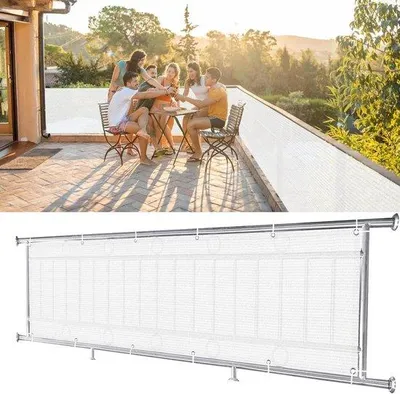 Produktbild von Balkon-Schutz-Vorhang - UV-beständig - 50 x 850 cm - weiß