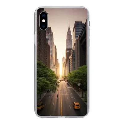 Produktbild von MuchoWow® Handyhülle Schutzhülle Hülle für iPhone Xs New Yorker Straße am Morgen Silikon Softcase Handy Hülle - Handytasche