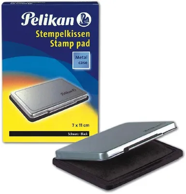 Produktbild von Stempelkissen Gr.2 Metallgehäuse schwarz Packung mit 5 Stück