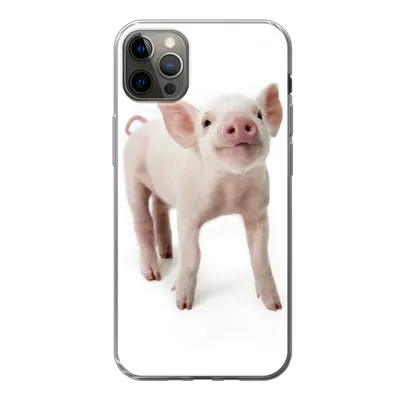Produktbild von MuchoWow® Handyhülle Schutzhülle Hülle für iPhone 13 Pro Max Schwein - Tiere - Weiß Silikon Softcase Handy Hülle - Mobiltelefon